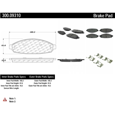 Front Premium Semi Metallic Pads by CENTRIC PARTS - 300.09310 pa2