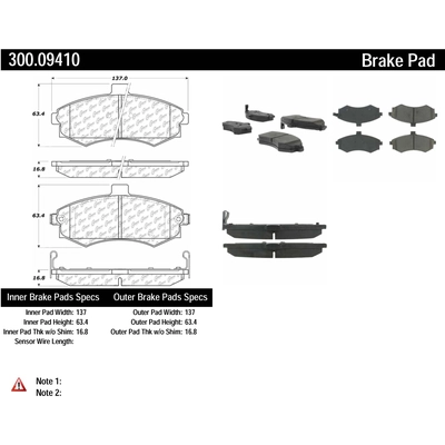 Front Premium Semi Metallic Pads by CENTRIC PARTS - 300.09410 pa2