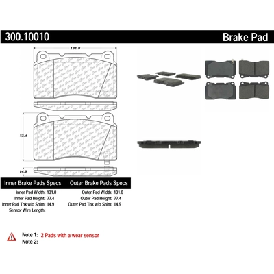 Plaquettes avant semi-métallique de qualité supérieur by CENTRIC PARTS - 300.10010 pa5