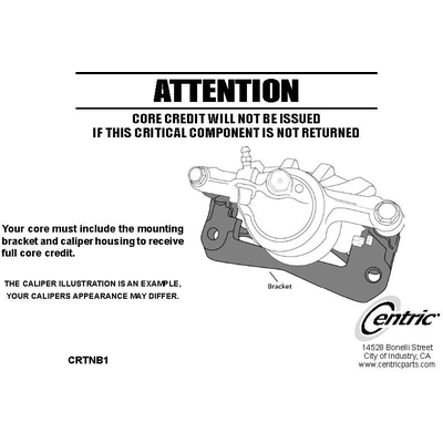 CENTRIC PARTS - 141.34067 - Front Right Disc Brake Caliper pa1