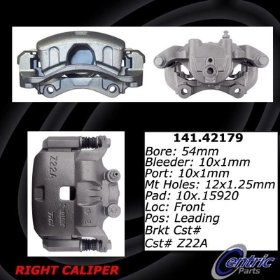 Étrier avant droit reconditionné avec matériel by CENTRIC PARTS - 141.42179 pa6