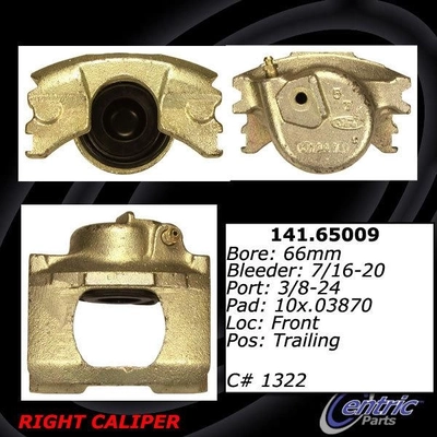 Front Right Rebuilt Caliper With Hardware by CENTRIC PARTS - 141.65009 pa6