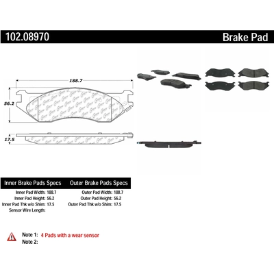 Front Semi Metallic Pads by CENTRIC PARTS - 102.08970 pa1