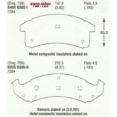 Front Semi Metallic Pads by EUROROTOR - F1D505 pa2