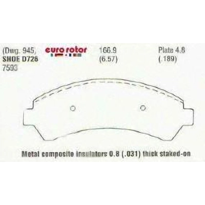 Front Semi Metallic Pads by EUROROTOR - F1D726H pa2