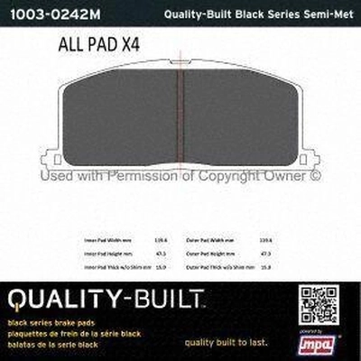 Front Semi Metallic Pads by QUALITY-BUILT - 1003-0242M pa1