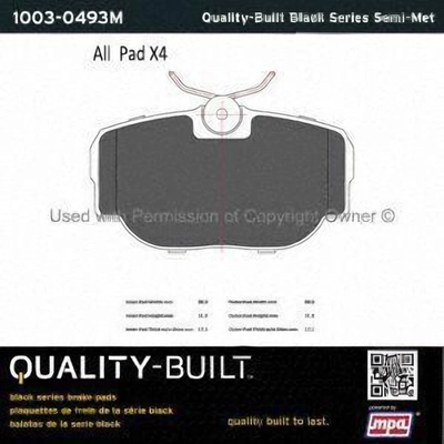 Plaquettes avant semi-métallique by QUALITY-BUILT - 1003-0493M pa1