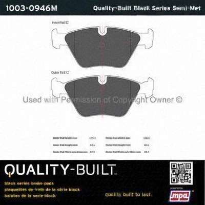 Front Semi Metallic Pads by QUALITY-BUILT - 1003-0946M pa1