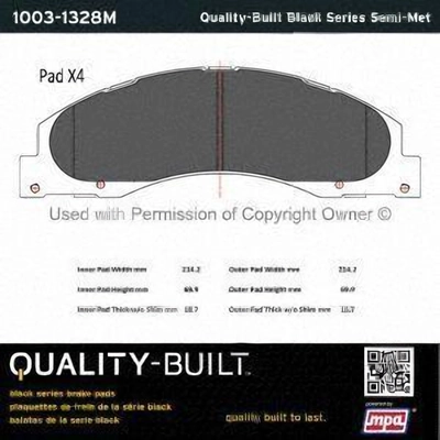 Plaquettes avant semi-métallique by QUALITY-BUILT - 1003-1328M pa1