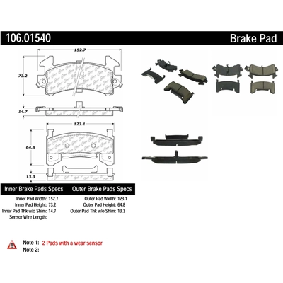 Front Severe Duty Semi Metallic Premium Pad by CENTRIC PARTS - 106.01540 pa5