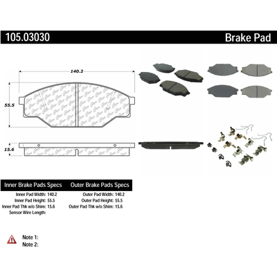 Front Super Premium Ceramic Pads by CENTRIC PARTS - 105.03030 pa1