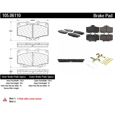 Front Super Premium Ceramic Pads by CENTRIC PARTS - 105.06110 pa1