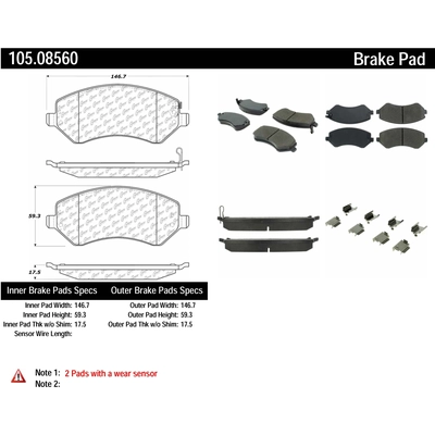 Plaquettes avant en céramique de qualité supérieur  by CENTRIC PARTS - 105.08560 pa3