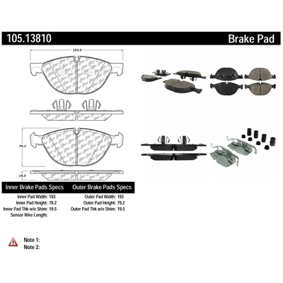 CENTRIC PARTS - 105.13810 - Front Disc Brake Pad Set pa7