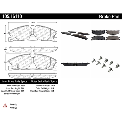 Front Super Premium Ceramic Pads by CENTRIC PARTS - 105.16110 pa1