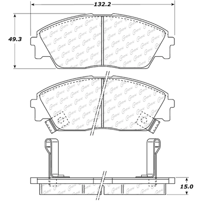 Front Super Premium Semi Metallic Pads by CENTRIC PARTS - 104.03730 pa9