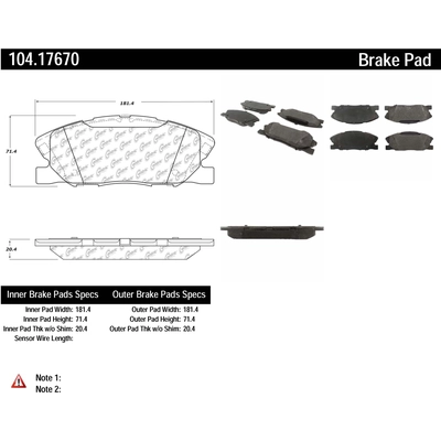 Front Super Premium Semi Metallic Pads by CENTRIC PARTS - 104.17670 pa3