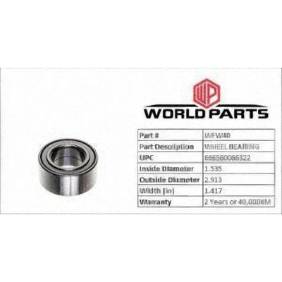 WORLDPARTS - WFW40 - Roulement de roue avant pa2