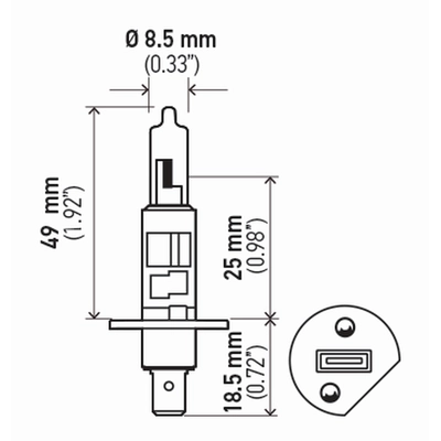 High Beam Headlight by HELLA - H1-100WTB pa1