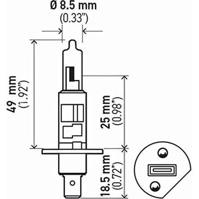 High Beam Headlight by HELLA - H1-100WTB pa6