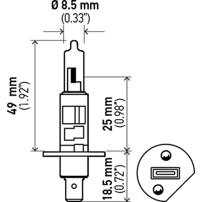 High Beam Headlight by HELLA - H1P50 pa1