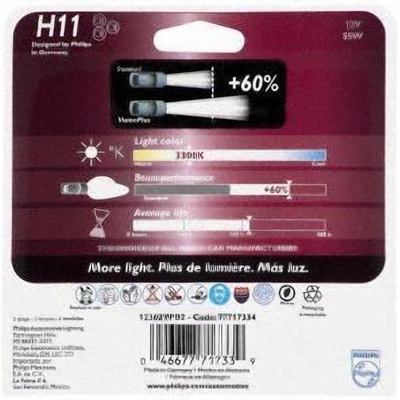 High Beam Headlight by PHILIPS - H11VPB2 pa3