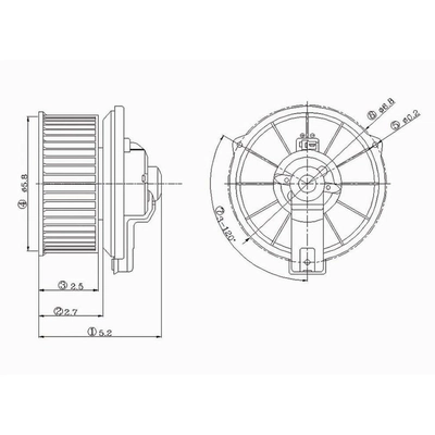 GLOBAL PARTS DISTRIBUTORS - 2311314 - New Blower Motor With Wheel pa1