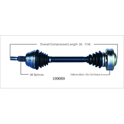 WORLDPARTS - 109089 - Arbre CV neuf pa1