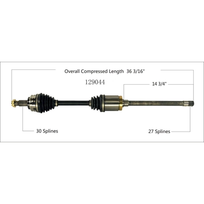 New CV Shaft by WORLDPARTS - 129044 pa1