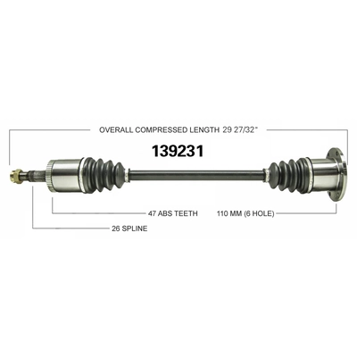 New CV Shaft by WORLDPARTS - 139231 pa1