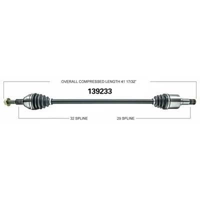 New CV Shaft by WORLDPARTS - 139233 pa1