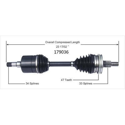 Arbre CV neuf by WORLDPARTS - 179036 pa2