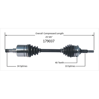 Arbre CV neuf by WORLDPARTS - 179037 pa1