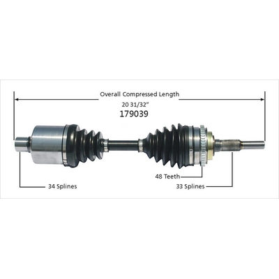 Arbre CV neuf by WORLDPARTS - 179039 pa1