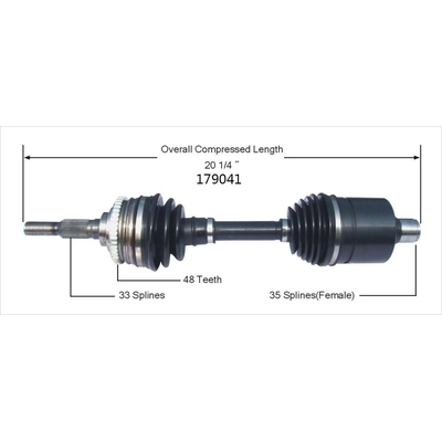 Arbre CV neuf by WORLDPARTS - 179041 pa1