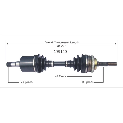 Arbre CV neuf by WORLDPARTS - 179140 pa1