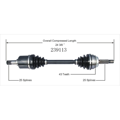 Arbre CV neuf by WORLDPARTS - 239113 pa3