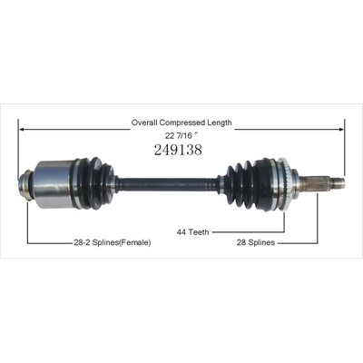 New CV Shaft by WORLDPARTS - 249138 pa1