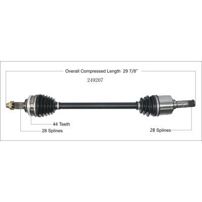 New CV Shaft by WORLDPARTS - 249207 pa1