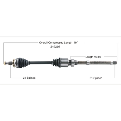 New CV Shaft by WORLDPARTS - 249216 pa1