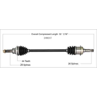 New CV Shaft by WORLDPARTS - 249217 pa1