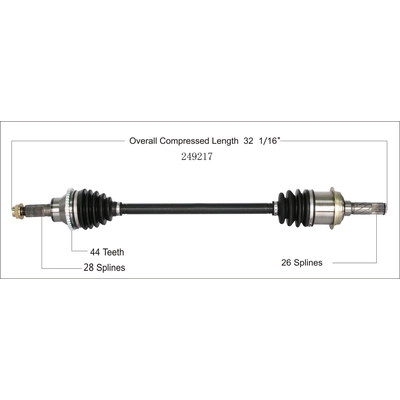 New CV Shaft by WORLDPARTS - 249217 pa2