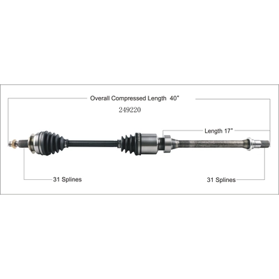 New CV Shaft by WORLDPARTS - 249220 pa1