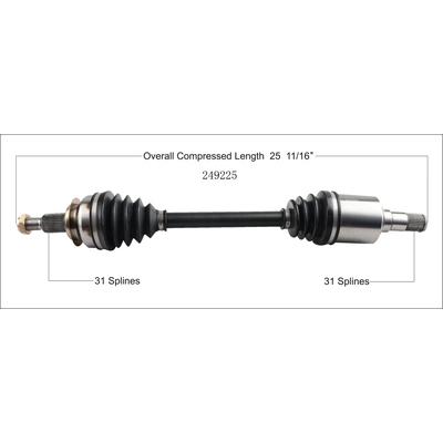 New CV Shaft by WORLDPARTS - 249225 pa1