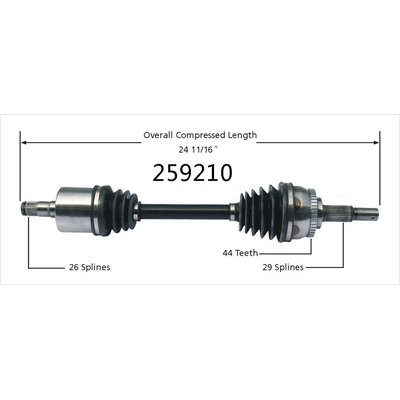 New CV Shaft by WORLDPARTS - 259210 pa2