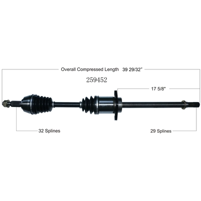 Arbre CV neuf by WORLDPARTS - 259452 pa1