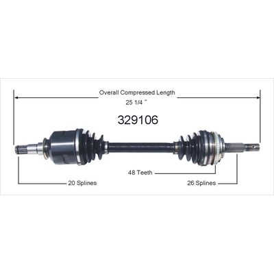 Arbre CV neuf by WORLDPARTS - 329106 pa1