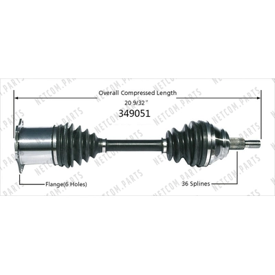 New CV Shaft by WORLDPARTS - 349051 pa1