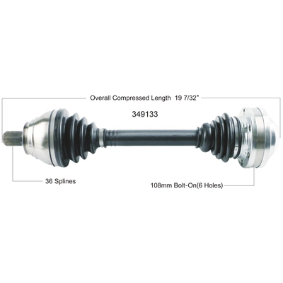 New CV Shaft by WORLDPARTS - 349133 pa1