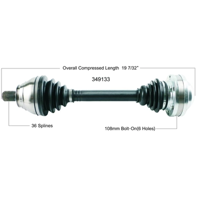 New CV Shaft by WORLDPARTS - 349133 pa2